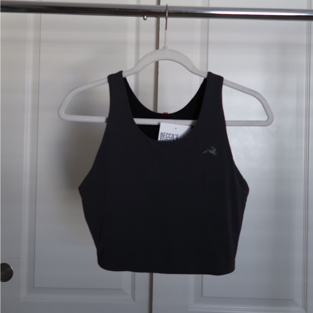Tracksmith Turnover Crop Top for Running - Phantom (Grayish Black) Size Medium